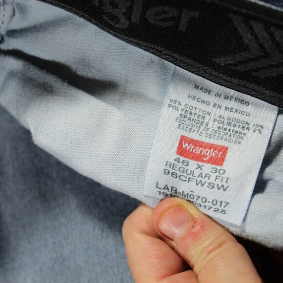 Wrangler Regular Fit Blue Jeans 46x30 - Picture 4 of 6